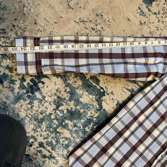 Bugatti Horst Marx Men's Long Sleeve Shirt in Brown/ Blue Checkered size XL - Picture 14 of 14